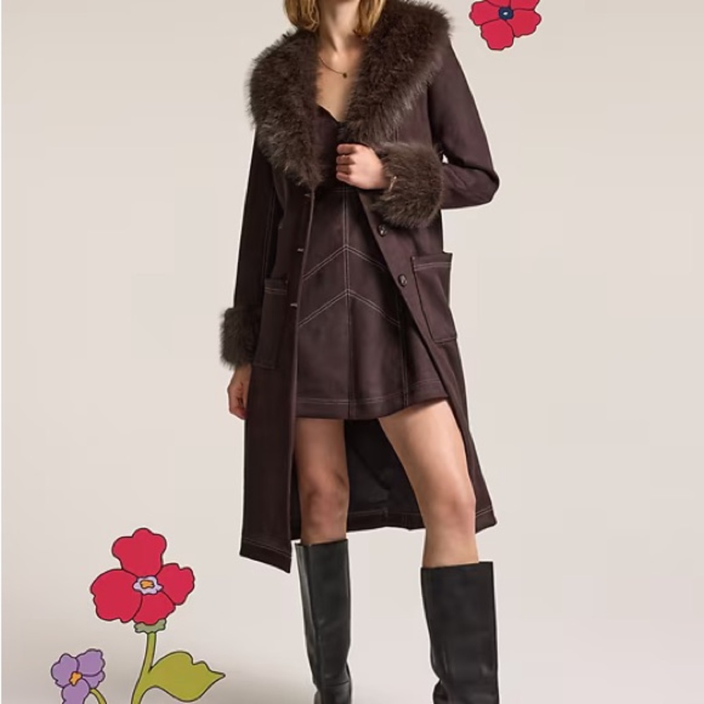 Old Navy x Anna Sui Vegan Suede Coat